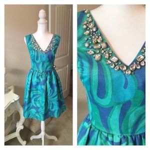 Lilly Pulitzer Jeweled Shimmer Cocktail Dress